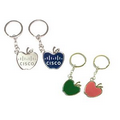 Apple Shape Chrome Metal Split Ring Key Holder